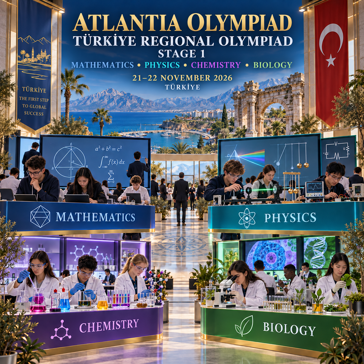 Atlantia Mathematics • Physics • Chemistry • Biology Olympiads 21-22 KASIM 2026 TURKIYE